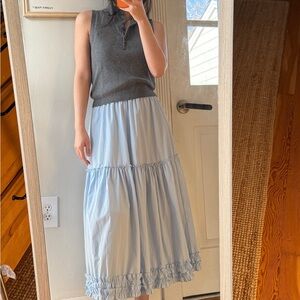 OAK + FORT Light Blue A-Line Skirt